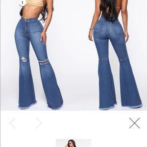 Two pairs wide leg fashion nova jeans size 15